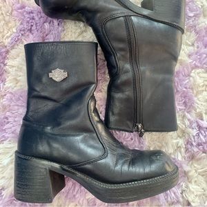 DO NOT BUY UNAVAILABLE Womens Harley Davidson Chunky Low Heel Square Toe 90s